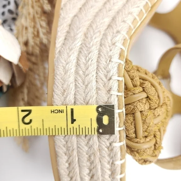New Veronica Beard Mustard Tan Reema Platform Espadrille Sandals Size 10 - Picture 9 of 14